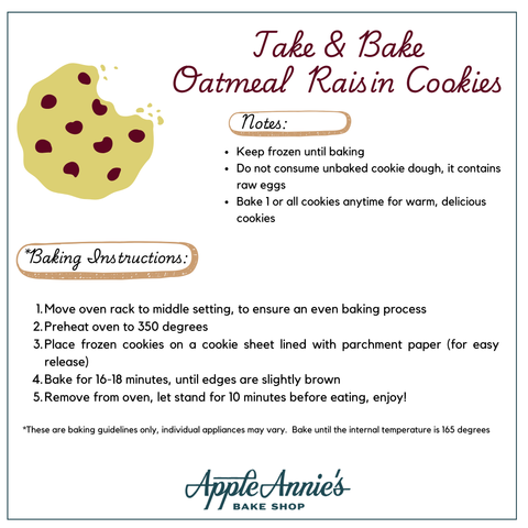 Take N Bake Oatmeal Raisin Cookies