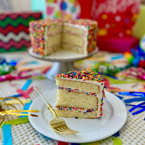 Three Layer Birthday Confetti Cake